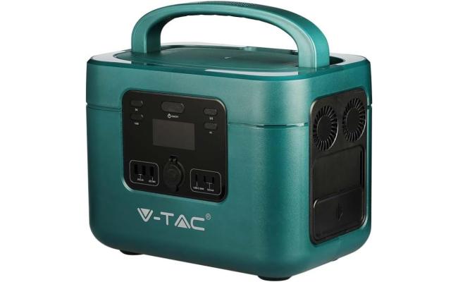 V-TAC Portable Power Station with LiFePO4 Storage Battery 1050Wh AC:220V 2*1000W - 328.300mAh (Max. 1800W) Rechargeable with Power Supply or Portable Photovoltaic Solar Panel